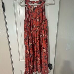 Torrid Orange Halter Sundress Midi